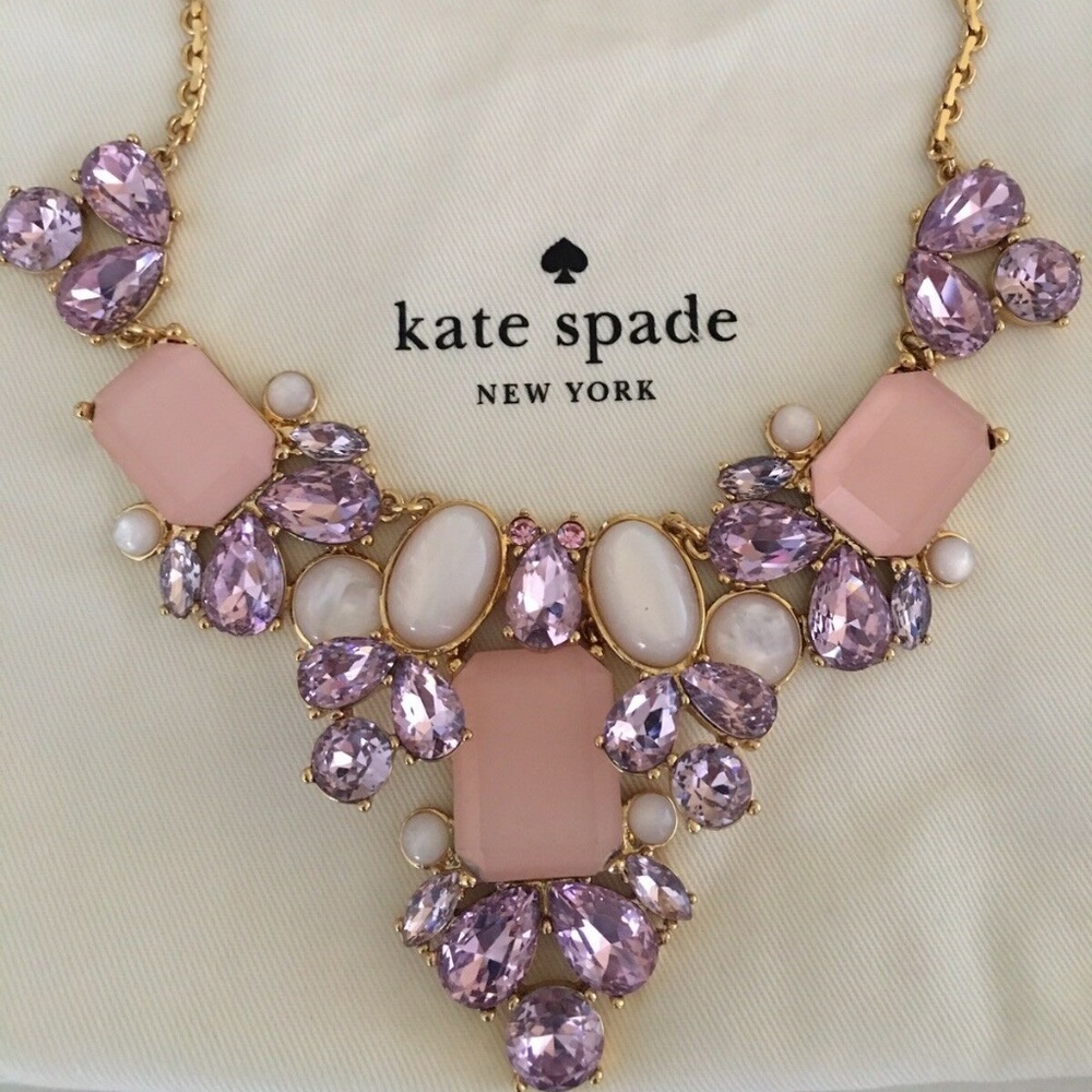 NWT Kate Spade Blush Crystal Glitzy Spritz Necklace